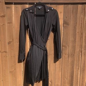 Banana Republic Black Plunge Wrap Dress